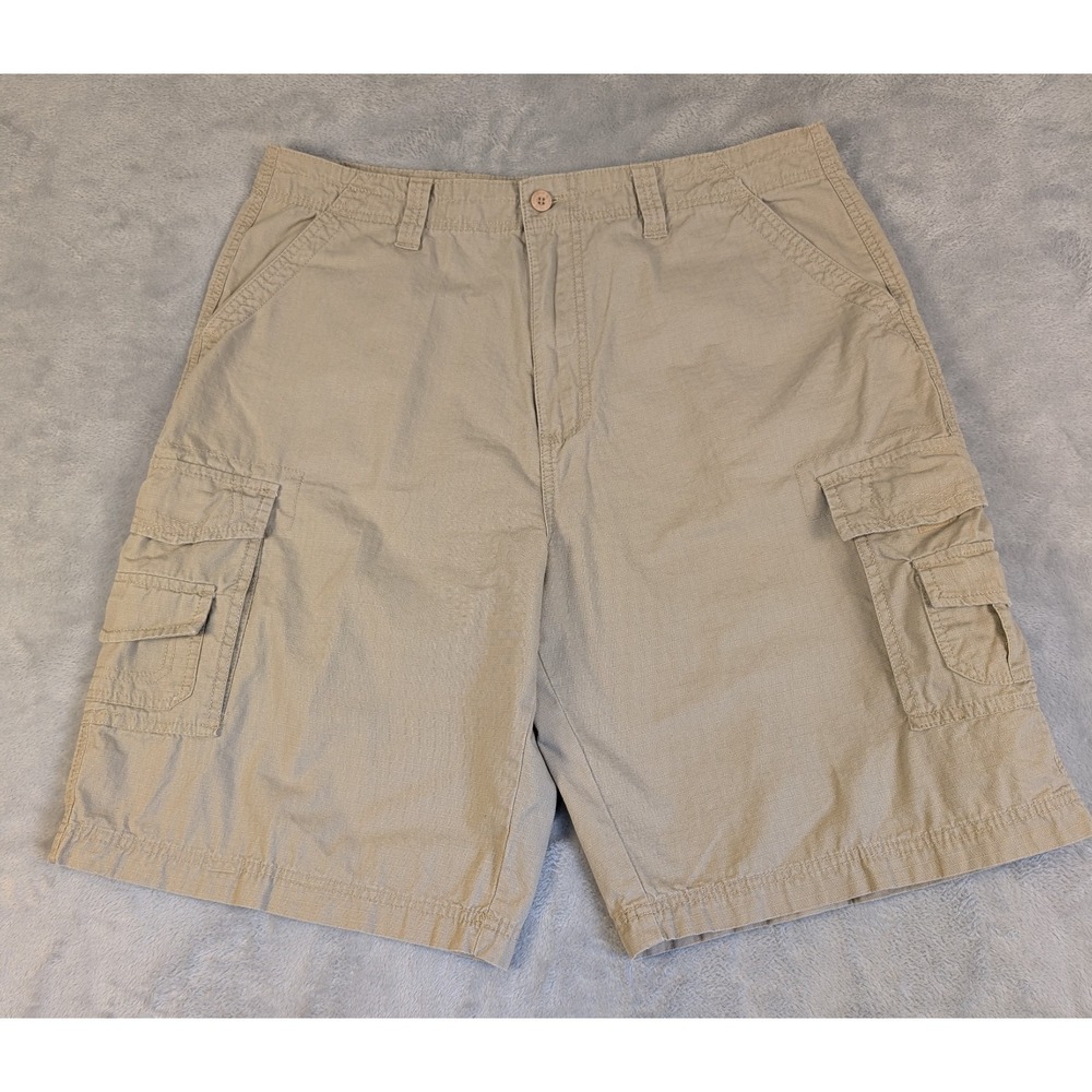 Men's Size 36 Beverly Hills Polo Club Cargo Shorts Beige Hiking Utility Outdoor